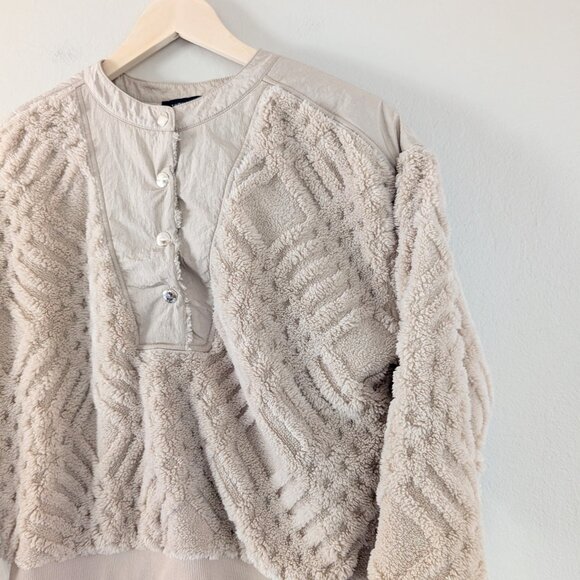 Tommy Hilfiger Long Sleeve Snap Button Faux Fur Quarter Button Sweater Women's S - Picture 3 of 11